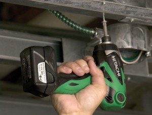 Hitachi WH10DL 12v Cordless Impact Driver in action